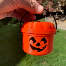 Pumpkin Bucket Halloween Pumpkin Buckets Small Treat Trick Or Buckets Holder Pail Mini Kids Basket Plastic Lantern Baskets