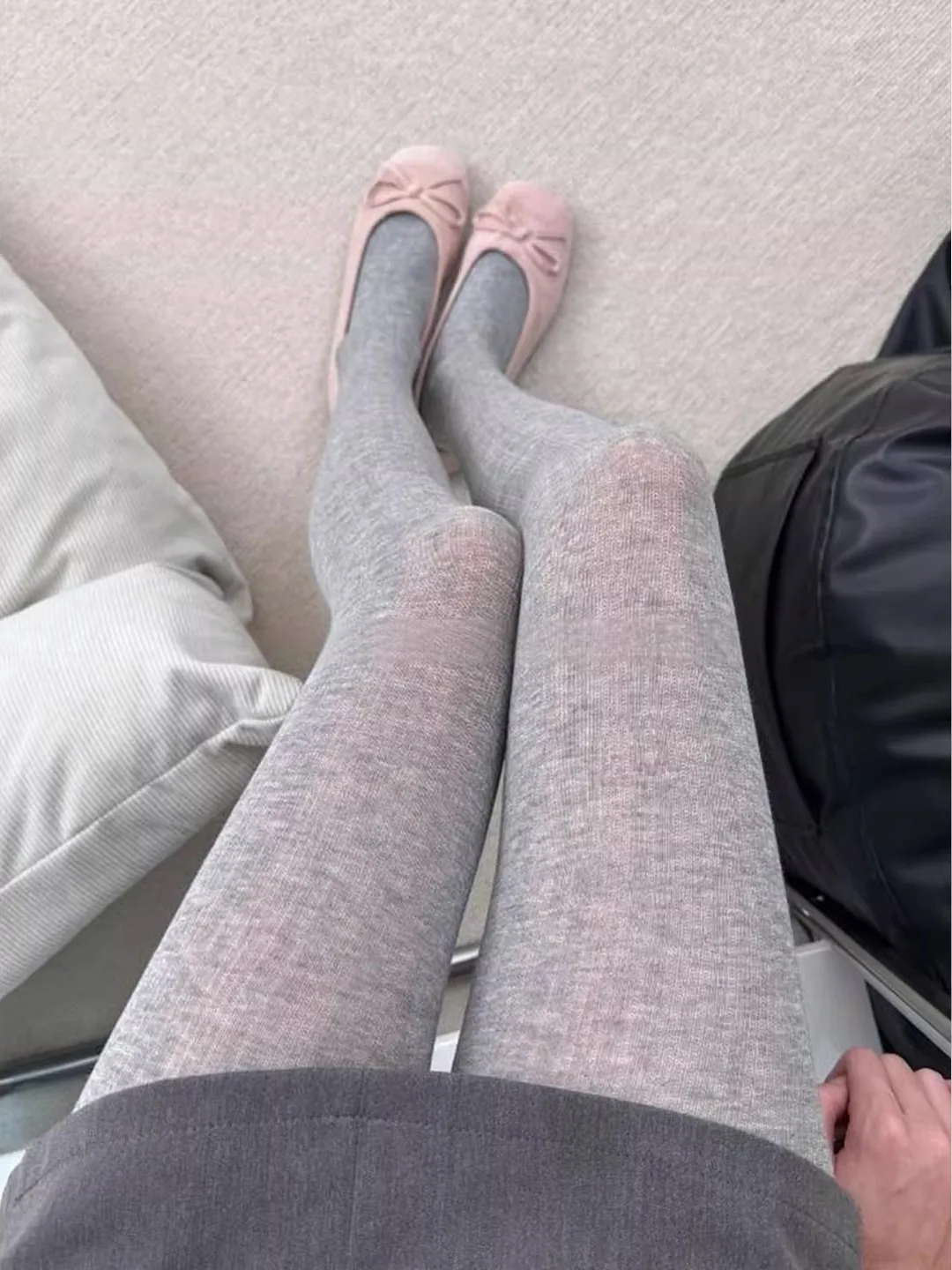 Girls' Ultra-Thin Knitted Pantyhose Autumn Silk Stockings See-Through Feel Base Layer Pants Long Pants for Women