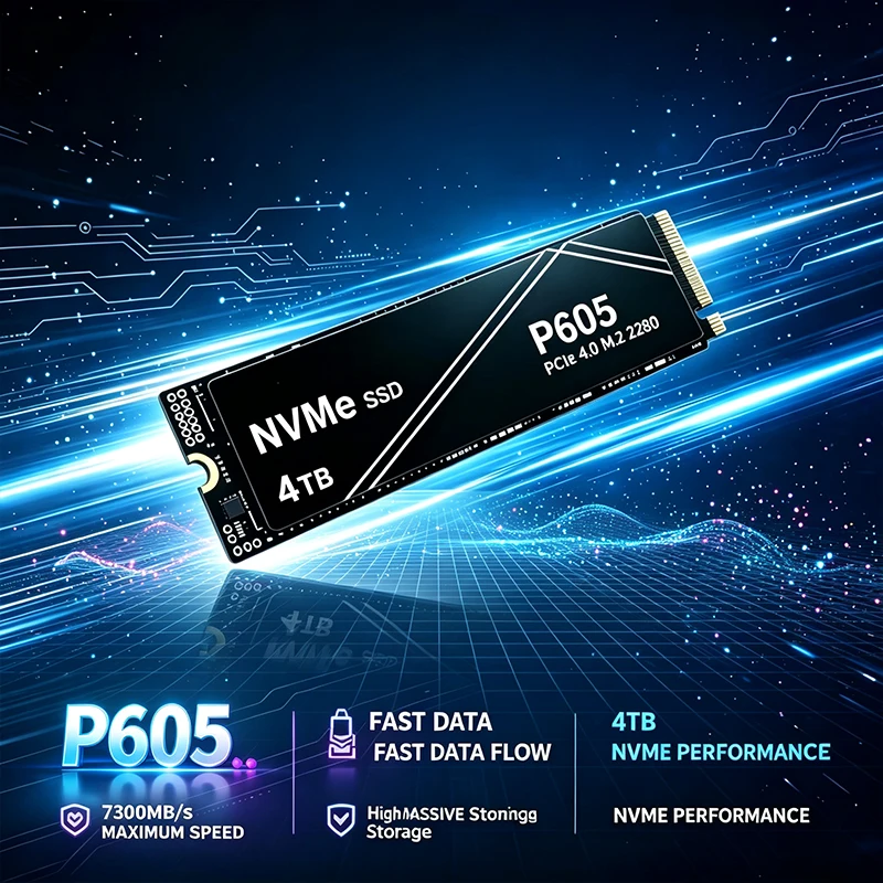 4TB P605 High-Speed NVMe SSD Internal Solid-State Drive for Desktop Laptop PC Gaming Storage System Upgrade Large Capacity
