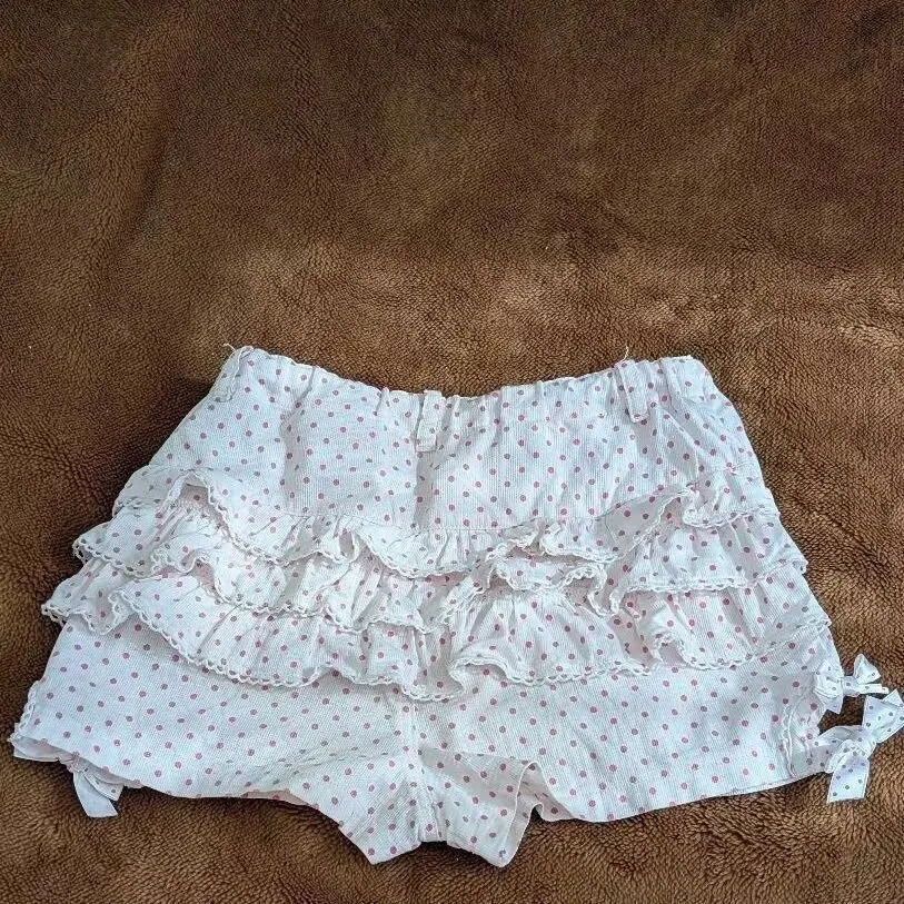 Sweet Cartoon Embroidery Lolita Shorts for Women Polka Dot Print Hollow Out Bow Short Pants Y2k Aesthetic Cute Kawai Shorts