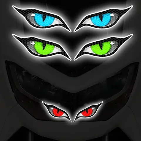 1 쌍 악마 눈 반사 오토바이 스티커 헬멧 오토바이 헤드 라이트에 대 한 방수 전면 페어링 밤 운전 안전 데 칼