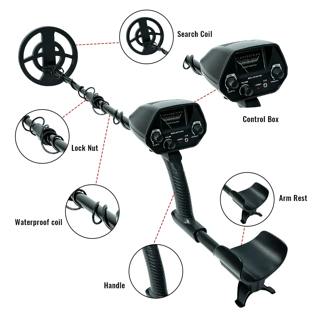 GTX5030 Metal Detector Caccia al tesoro Rilevamento monete d'oro sotterranee Sensibilità regolabile impermeabile Pinpointer Display LCD