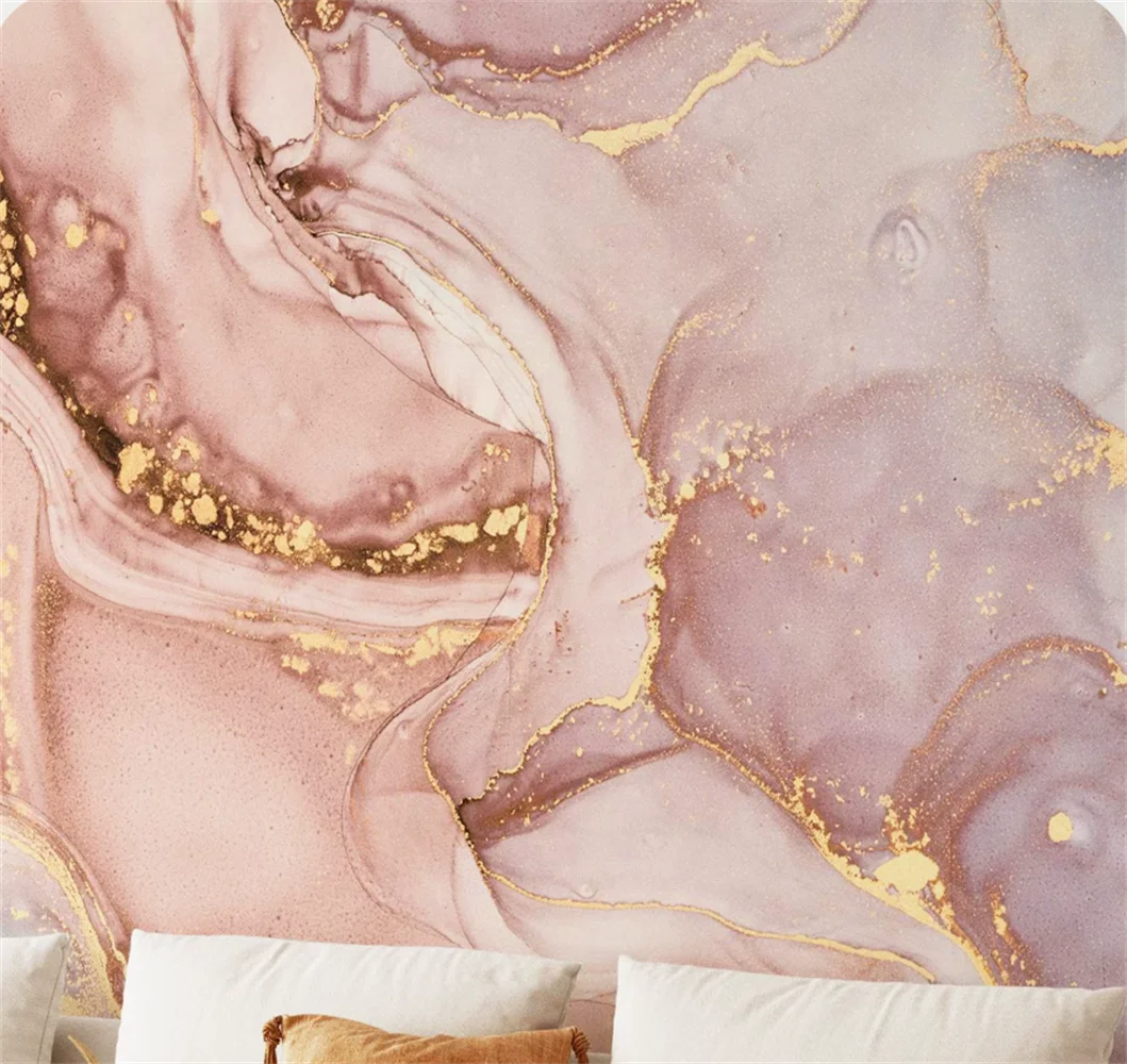 Gilded and dyed marble ink wallpaper entrance background wall light luxury style customization papel de parede