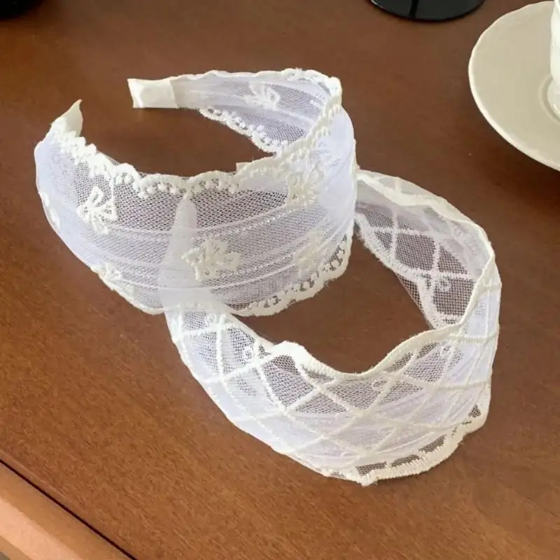 Neue Niedliche Elegante Weiße Spitzen-Haarbänder Stirnband für Frauen und Kinder Scrunchies Haarreif Haarschmuck Kopfschmuck Ornament – Detail 12