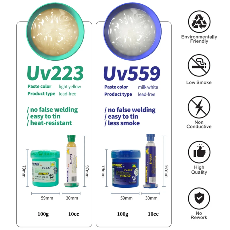 MECHANIC UV223/UV559 LEAD-FREE Soldering Flux Solder Paste for Smartphone Tablet Computer BGA SMD PCB Welding Repair Tools