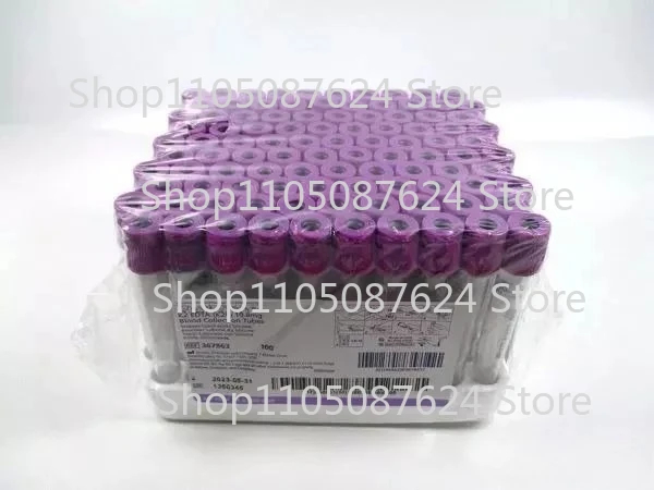 100PCS For BD Vacuum Anticoagulant Tube K2EDTA 367841 367863 367525 2 4 6 10ml