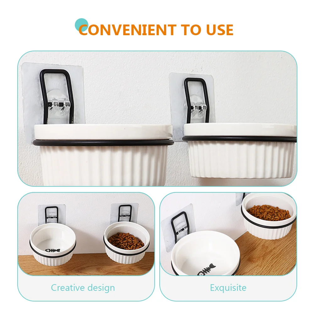 

Safe Pet Feeding Bowl Rack High Grade Iron Plastic Materials Easy Mounted Feeder Holder Home Decor Cat Feeding Shelf