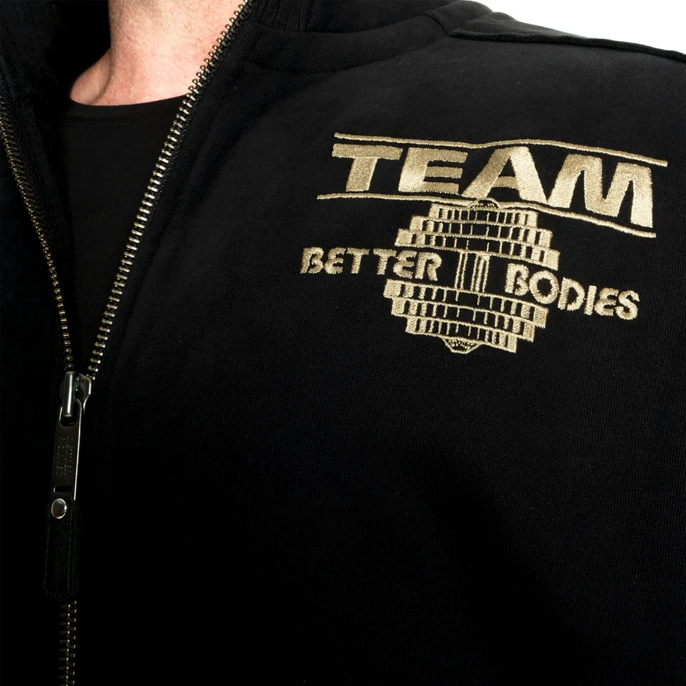 BB Autumn/Winter New Black Gold PRO European and American Fitness Fitness Warm Training Hoodie Jacket with Velvet