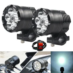 6 Chips Additional LED Spotlight for Motorcycle Led Lights High/Low/Flash Auxiliary Motocross Fog Light Headlights Accessories