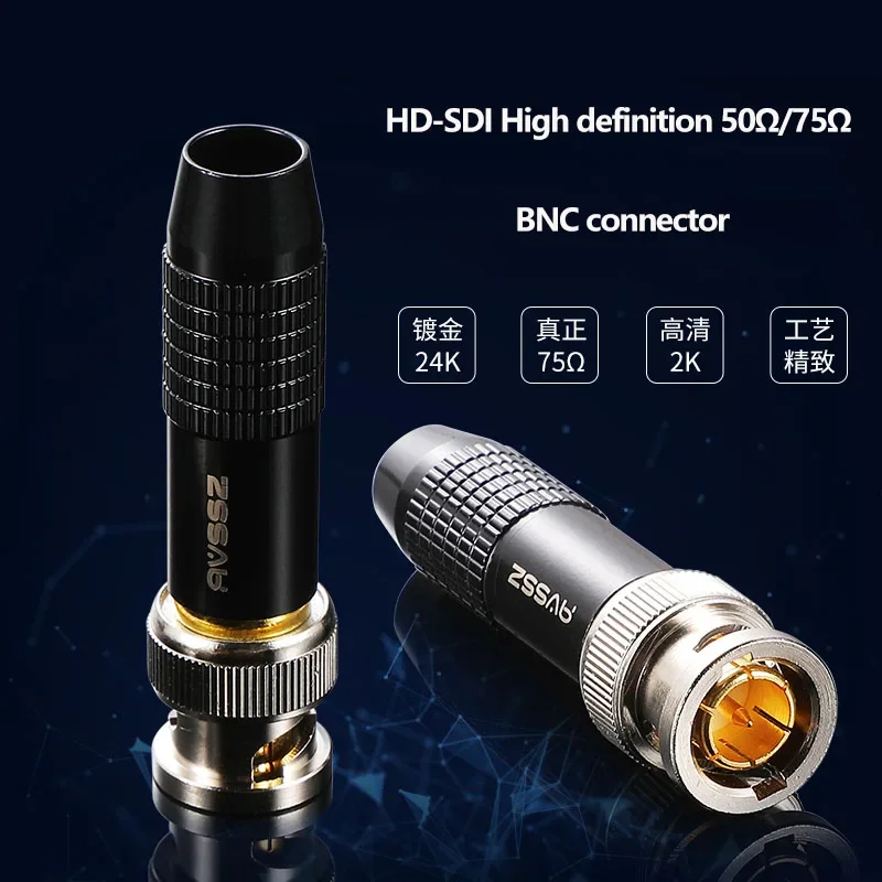 1-30 Pcs  BNC Connector Monitoring Plug Copper Core Camera Video50/75 Euro Q9 Plug HD-SDI Digital HD Welded BNC Connector Head
