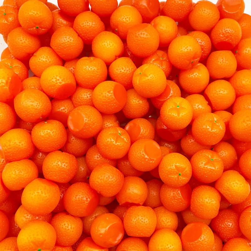 5/10 Pcs Mini Resin Orange Flat Bottomed Miniatures, Fake Fruits Figurines for Micro Landscape DIY Craft Project Ornament
