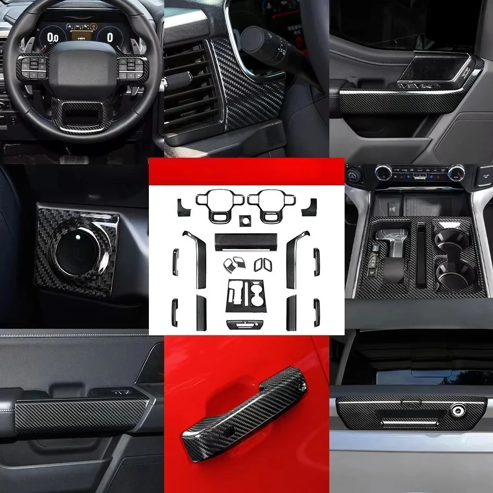 For F150 | Custom Fit, Gloss/Matte Finish | Factory Direct OEM Quality ShaSha Full Dry Carbon Fiber Interior Trim Kit