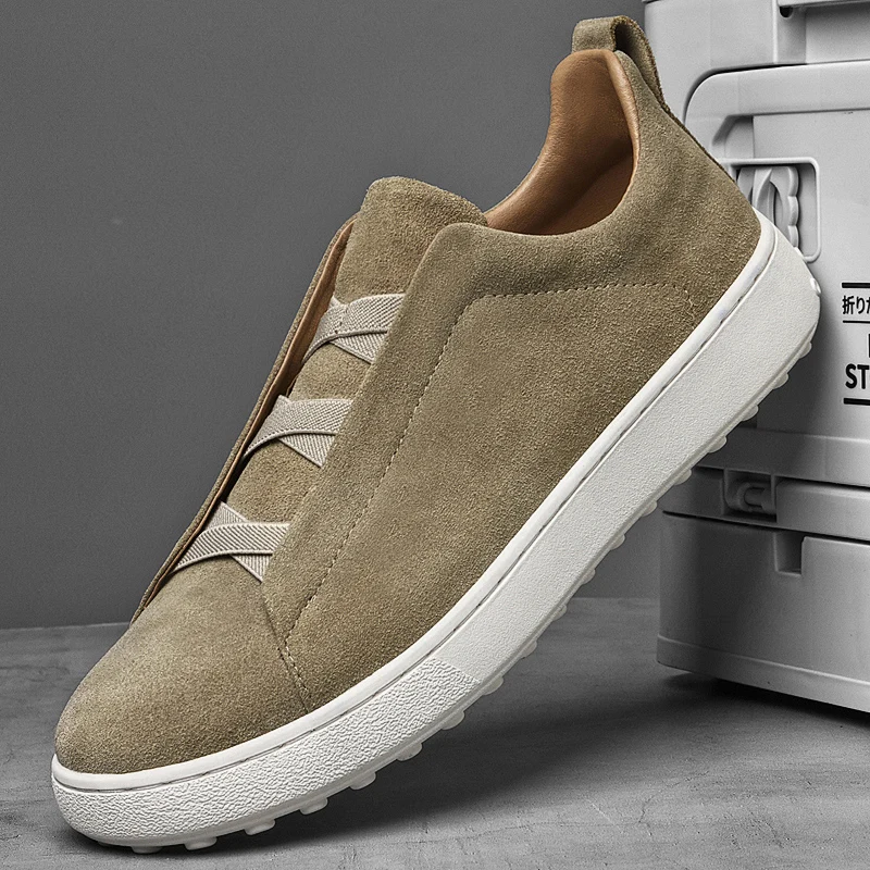 

Men's Low-Top Retro Sports Casual Shoes Fashionable Loafers Wear-Resistant Summer New Arrival Korean Style Slip-On Sneakers