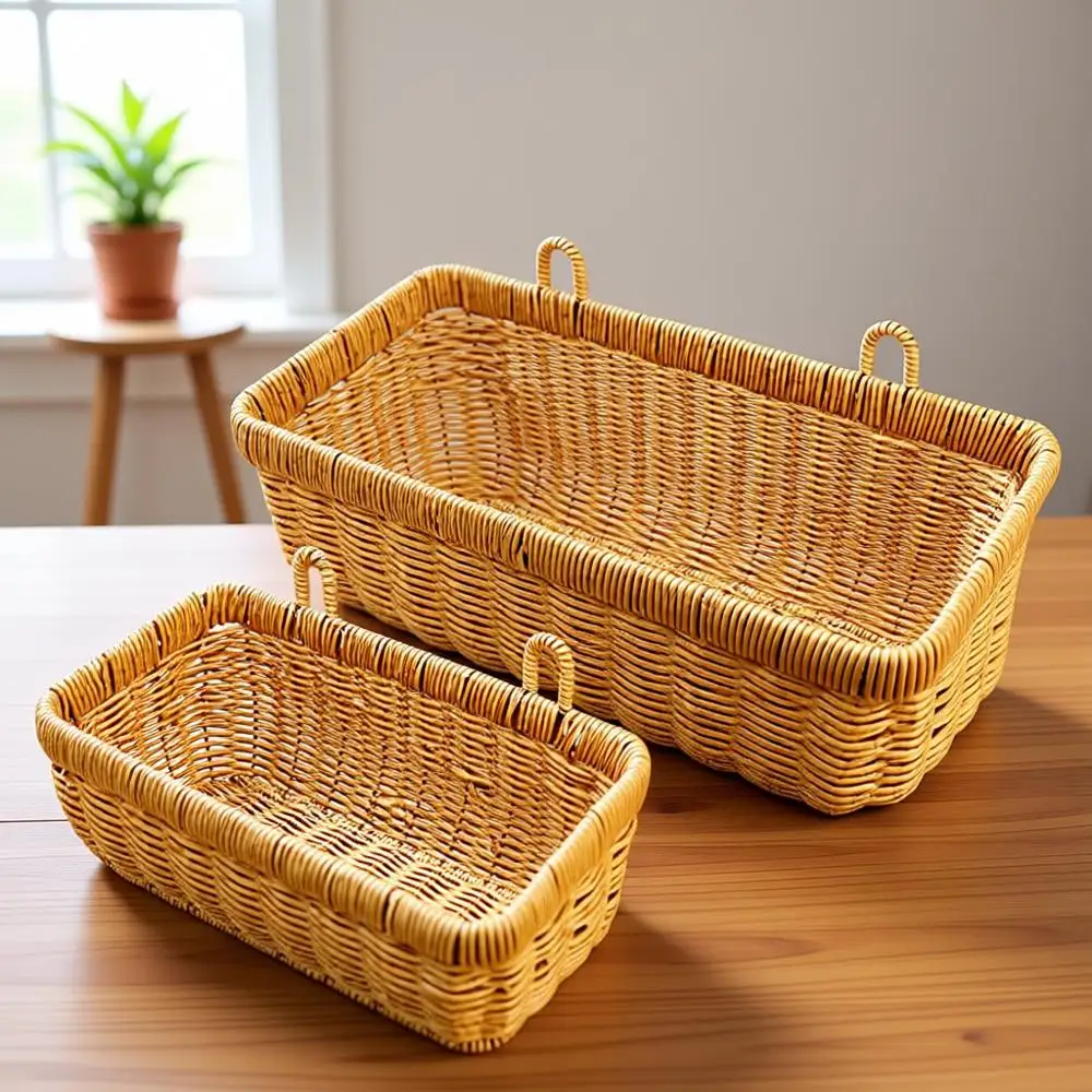 

Set of 2 Boho-Style Handwoven Hanging Baskets: Perfect for Decor, Kitchen, Garden, Living Room