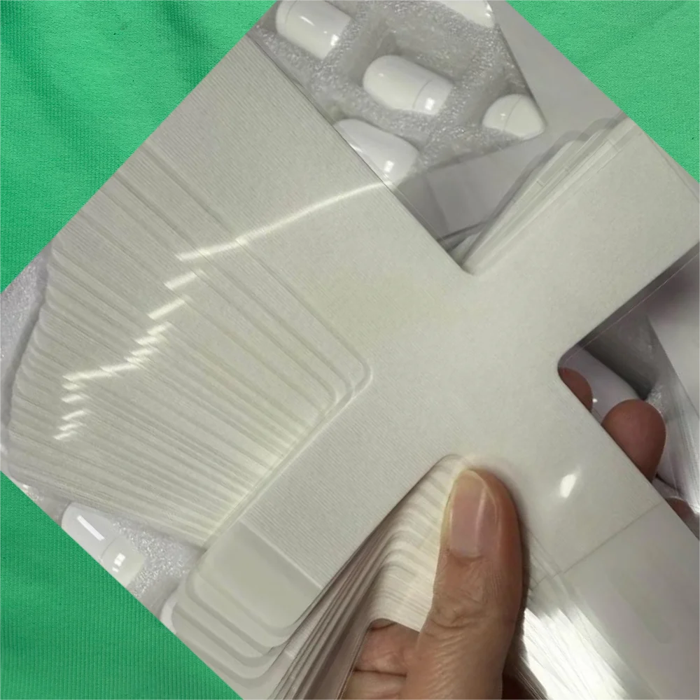 300Pcs Paper Protective Film Cross‑Shaped Inner Insert For AirPods 1‑5 Pro 1‑3 Charging Case Wholesale Repackaging Retail Box