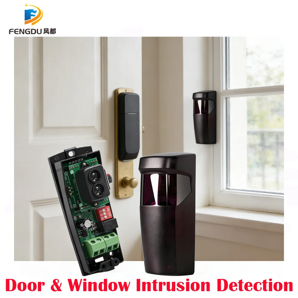 

Reflective Laser Photocell Beam Sensor - AC9-24V DC12-24V Active Infrared Intrusion Sensor for Sliding Door