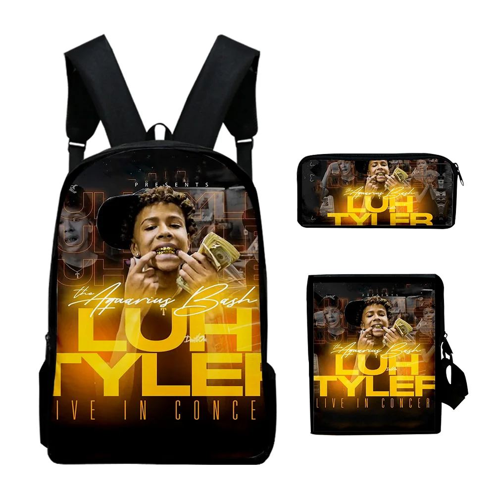 Luh Tyler Merch Backpack 3 Pieces Sets Shoulder Bags 2023 Casual Style Daypack Zipper Bag Unique Pencil Bag