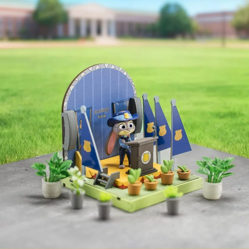 الأصلي Yuanye Fondjoy ديزني Zootopia لتقوم بها بنفسك البناء المشهد صندوق أعمى الجمعية لعبة مجسمة تحصيل الكرتون صندوق غامض ديكور