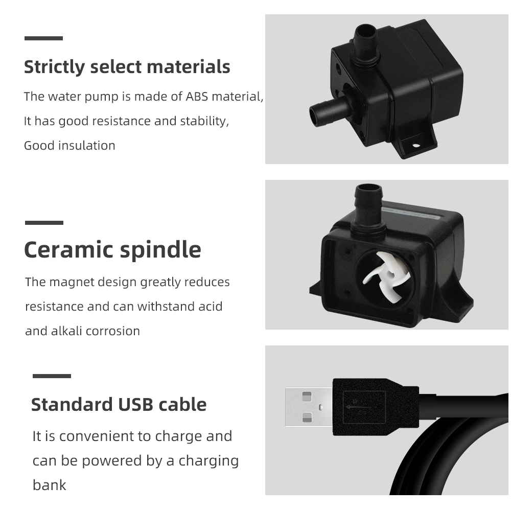 Ultra-cicha 5V Usb małej pompy 120L/H Mini zanurzalna domowa pompa wodna do zbiornik do hodowli ryb fontanny staw akwarium