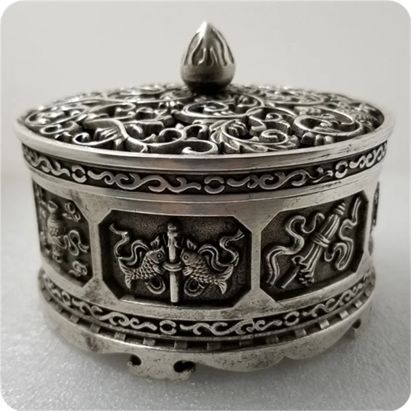 Sunken Silver Handmade  Antique incense burner#11