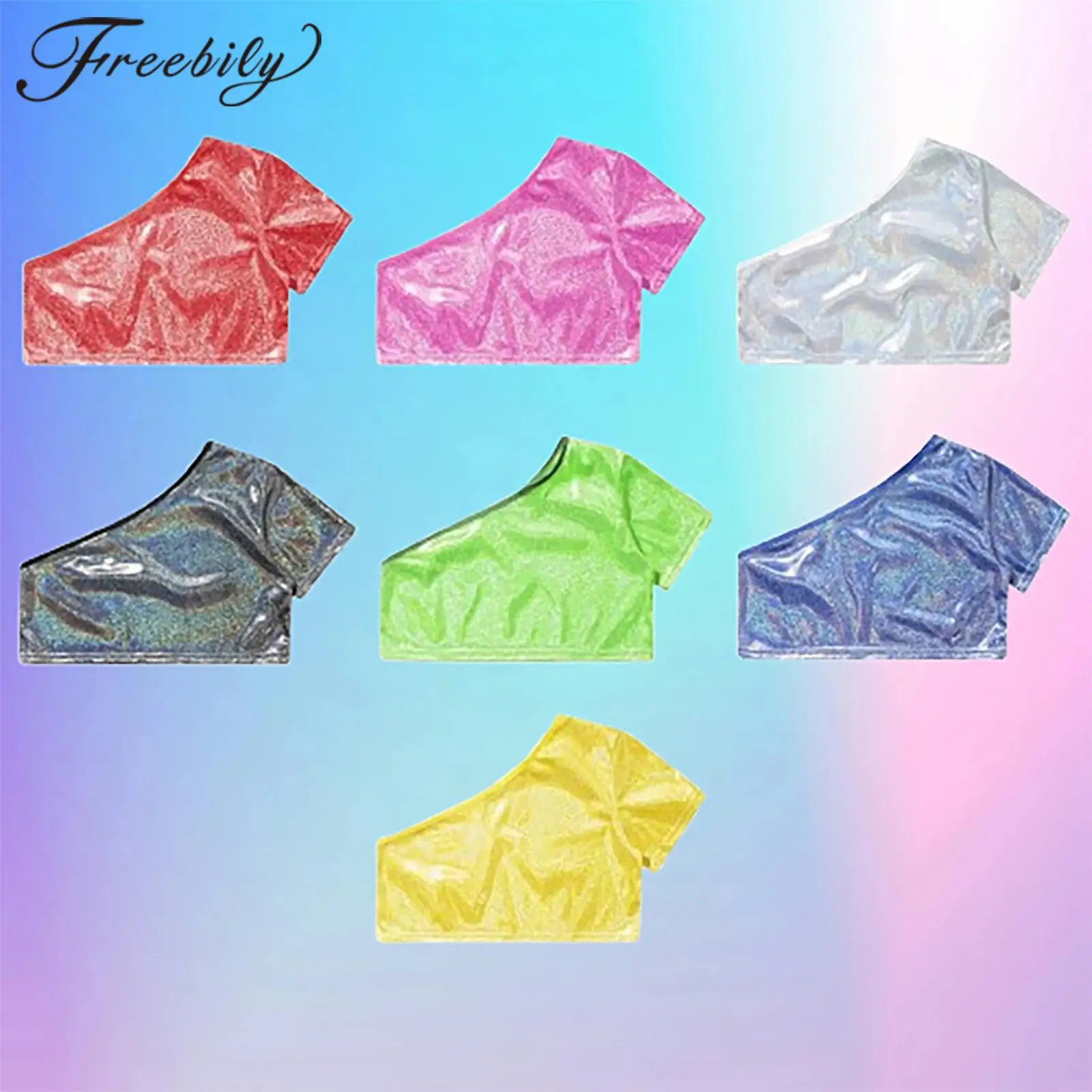 

Детские топы для девочек для танцев, танцевальная одежда с короткими рукавами, топы, модная танцевальная одежда в стиле хип-хоп, металлические костюмы для джазовых танцев