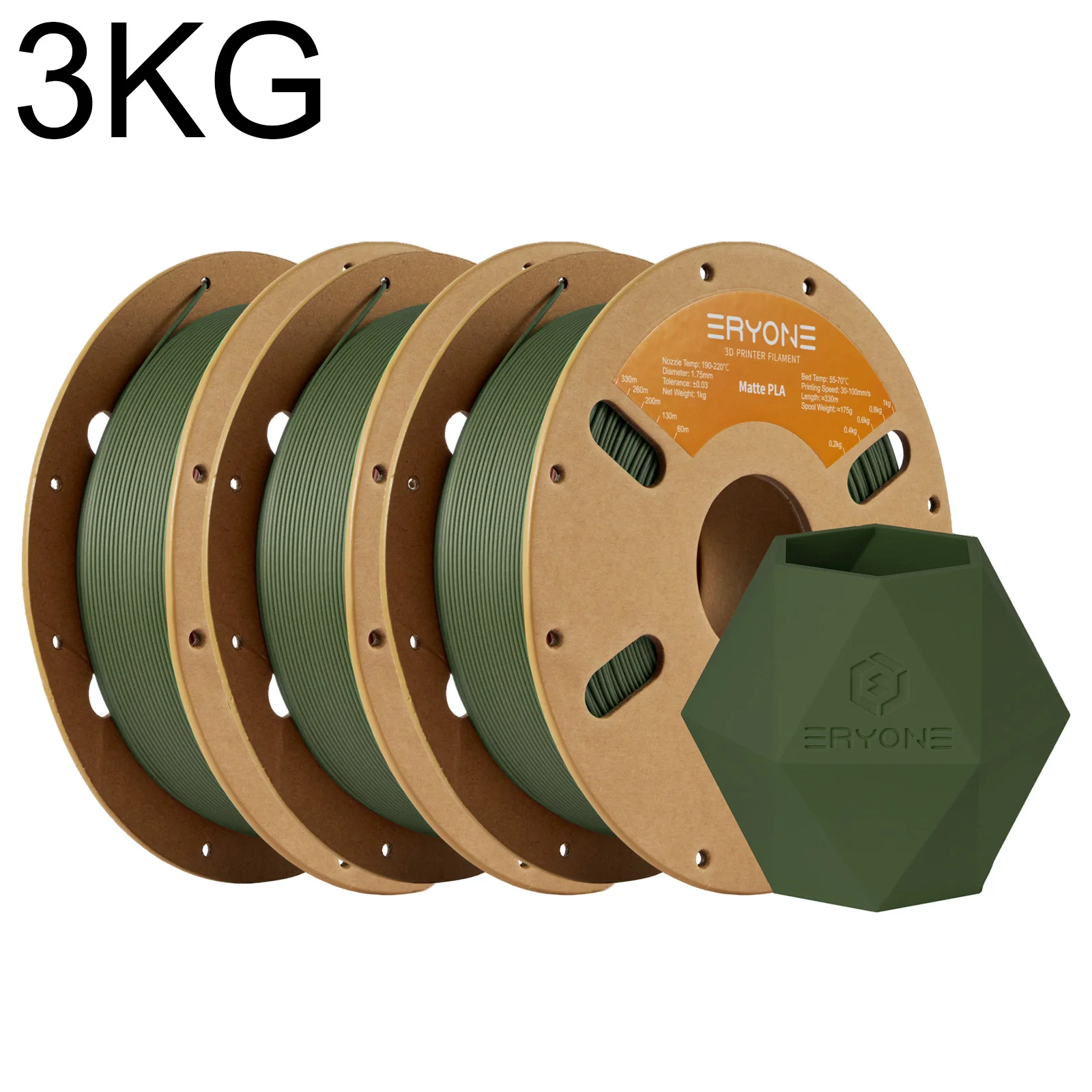 ERYONE 1/3KG Filamento de Impressão 3D Série Matte PLA Brasil 1.75mm Vários Tipos Disponíveis 1kg/carretel