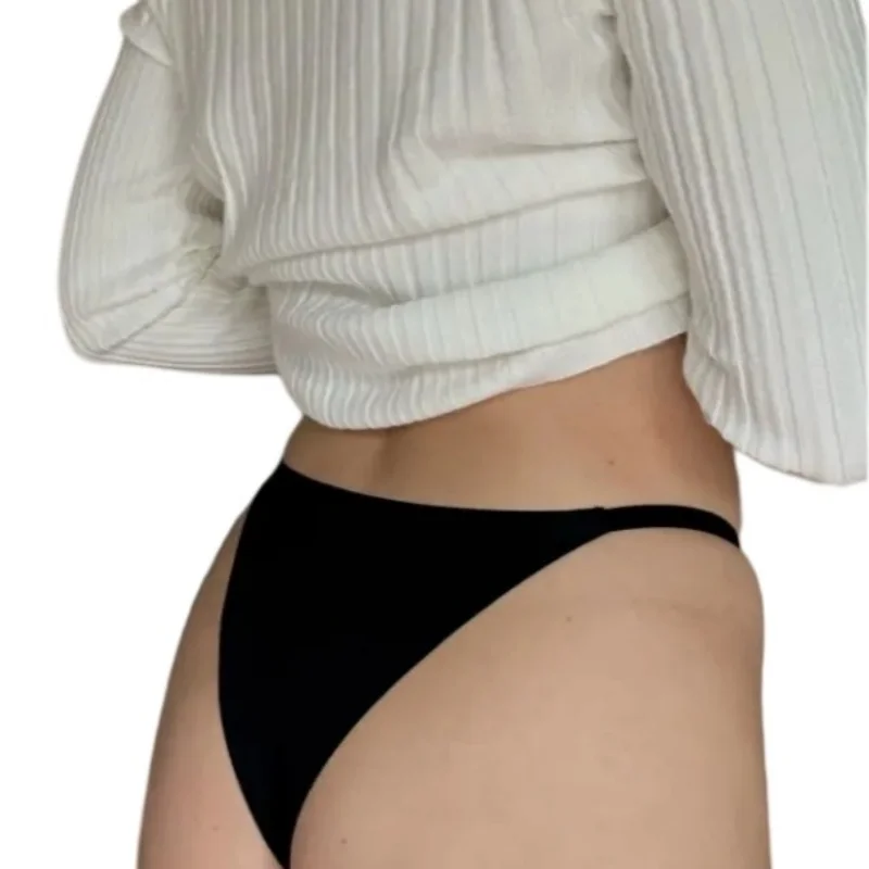 4Pcs/Set Women Ice Silk Low Rise Briefs with Decorative Side Buckle Sexy Brazilian Panties Seamless Underwear Lingerie S-XL image 3