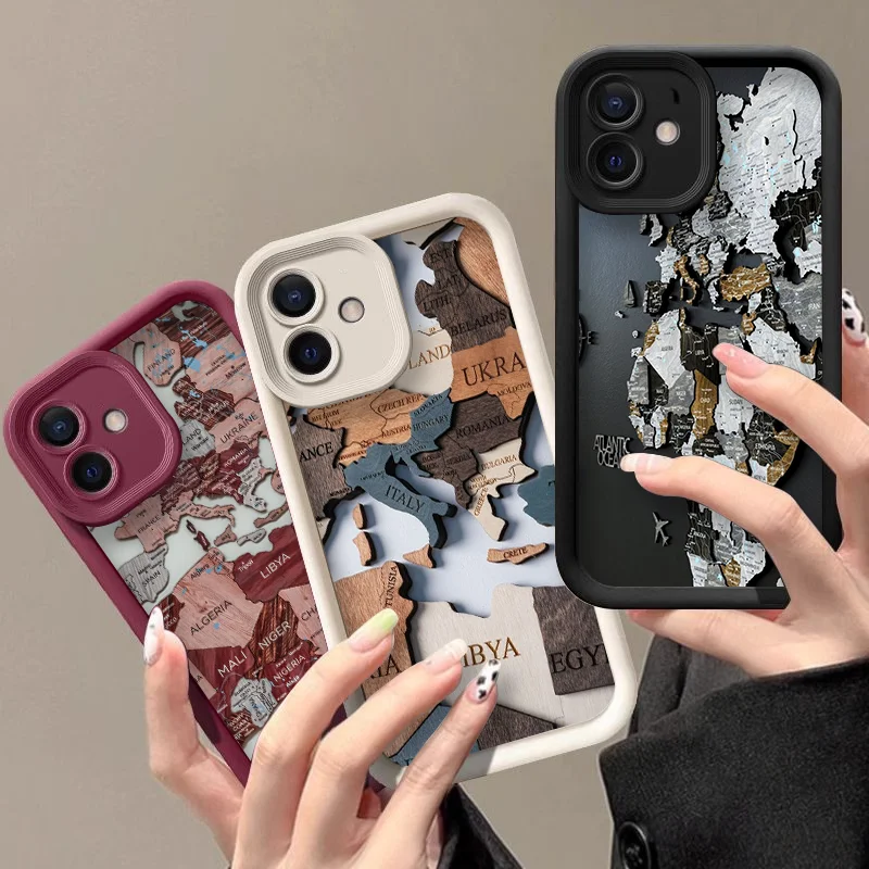 الإبداعية خريطة العالم لغز مطبوعة جراب هاتف ل Xiaomi Redmi ملاحظة 14 13 12 11 10 برو زائد 8 9 12 S 11T K60 5G لينة غطاء Fundas #1