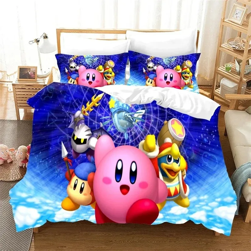 

3D Printed Cartoon Duvet Cover Pillowcase Kribys Bedding Set AnimeDouble Twin Full Queen King Adult Kids Bedclothes Quilt Cover