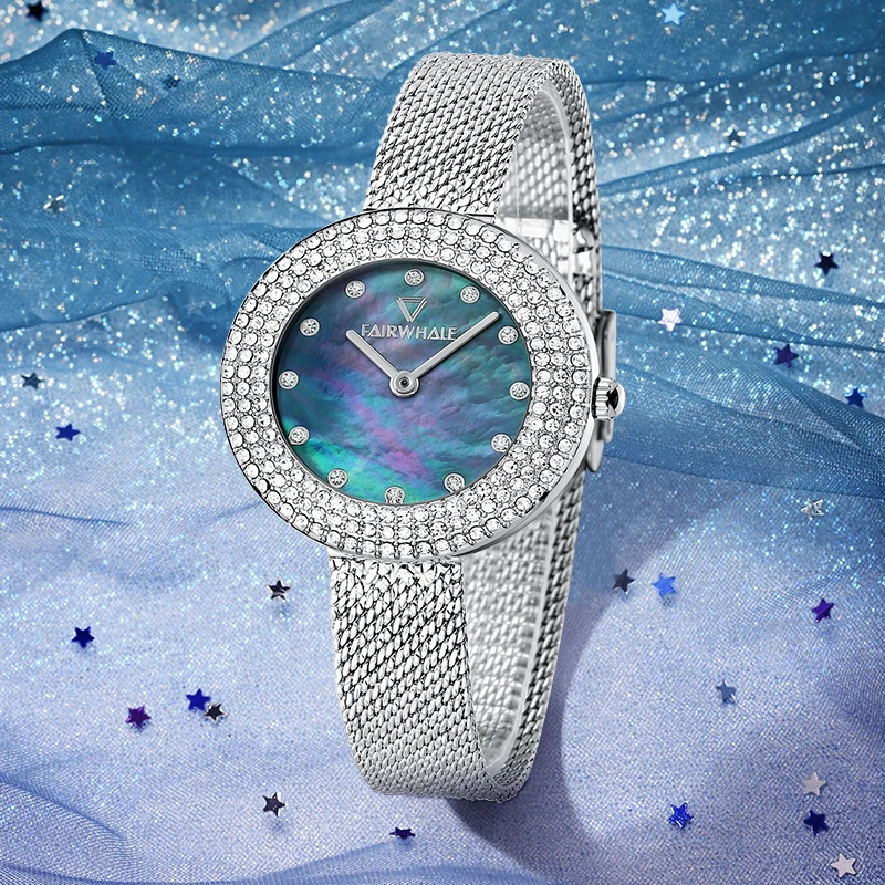 

Mark Fairwhale 8101 Women's Watch Simple and Exquisite Diamond Set Stylish Quartz Round Watches for Woman Reloj Mujer