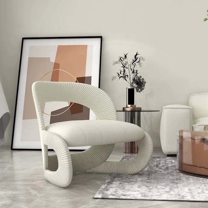 

For Velvet Nordic Support Chair Fabric Yellow Simple Balcony Designer Floor Chair Bedroom Modern Sedie Da Soggiorno Home Furnitu