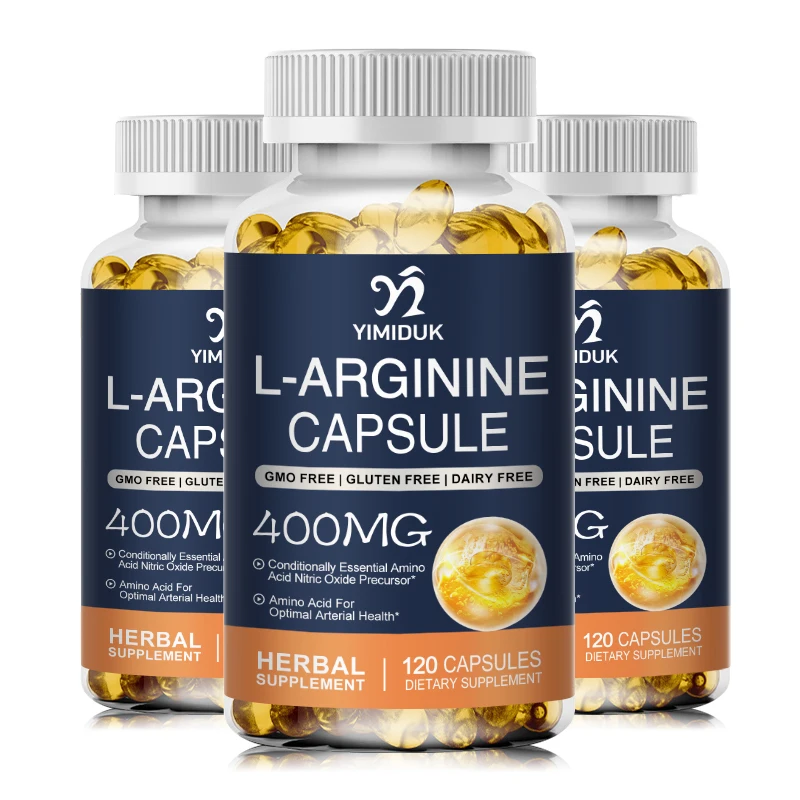 L-Arginine Capsules - Enhance Men\'s Energy, Muscle Mass, Endurance & Blood Flow - Daily Exercise Mercury Supplement