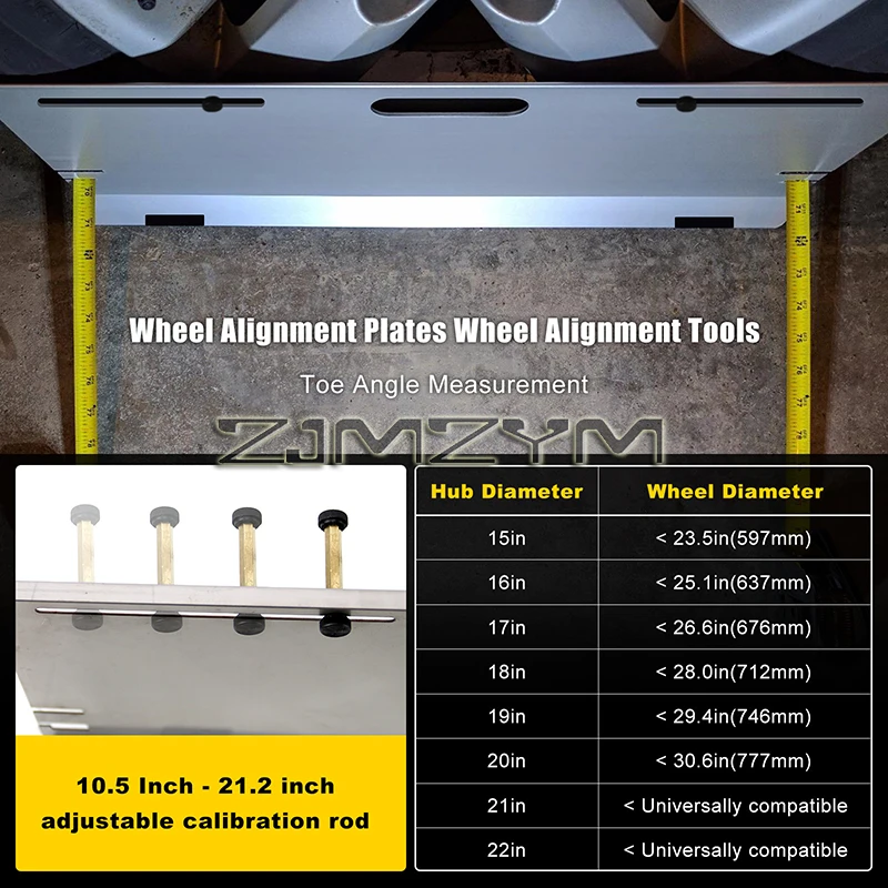 Stainless Steel Toe Alignment Tool Plate Wheel Alignment Tool 2 Sets with 2 Tape Measures Convenient Wear Resistant for Auto