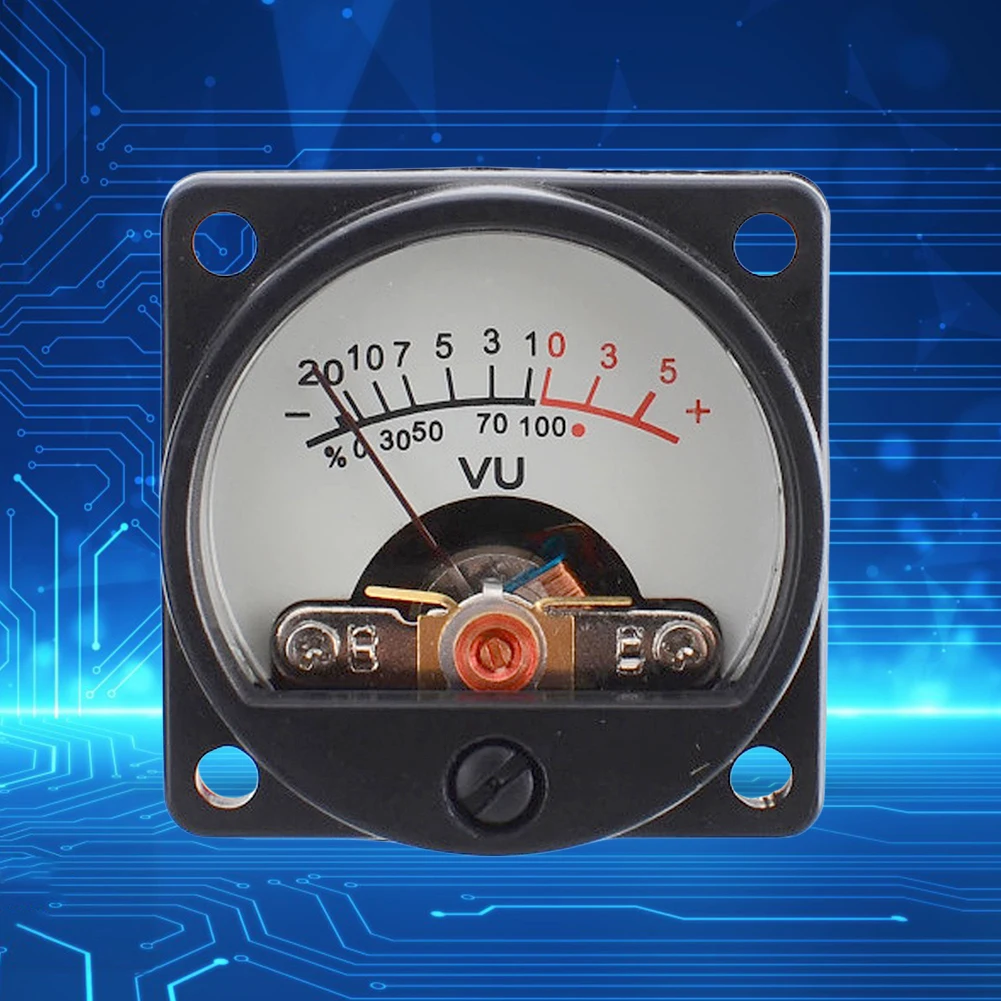 6V-12V Panel VU Meter Warm Back Light Recording 500UA VU Panel Meter Audio Level Amp