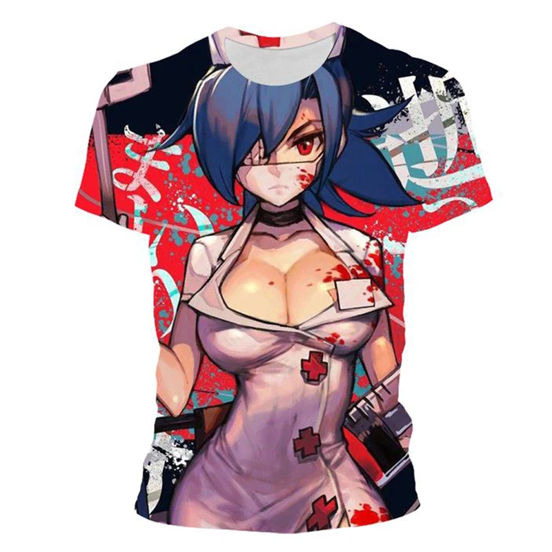 Custom Anime Graphic T Shirt for Men Clothing Harajuku Fashion Sexy Customized T-shirt 3D Waifu Ahegao Hentai Girls Printed Tops