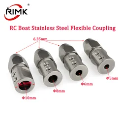 1pc RC Boat Flexible Stainless Steel Coupling 5mm/6mm/8mm/10mm To 6.35mm Left/Right Flex Collet Coupler for RC Boat Model Ship