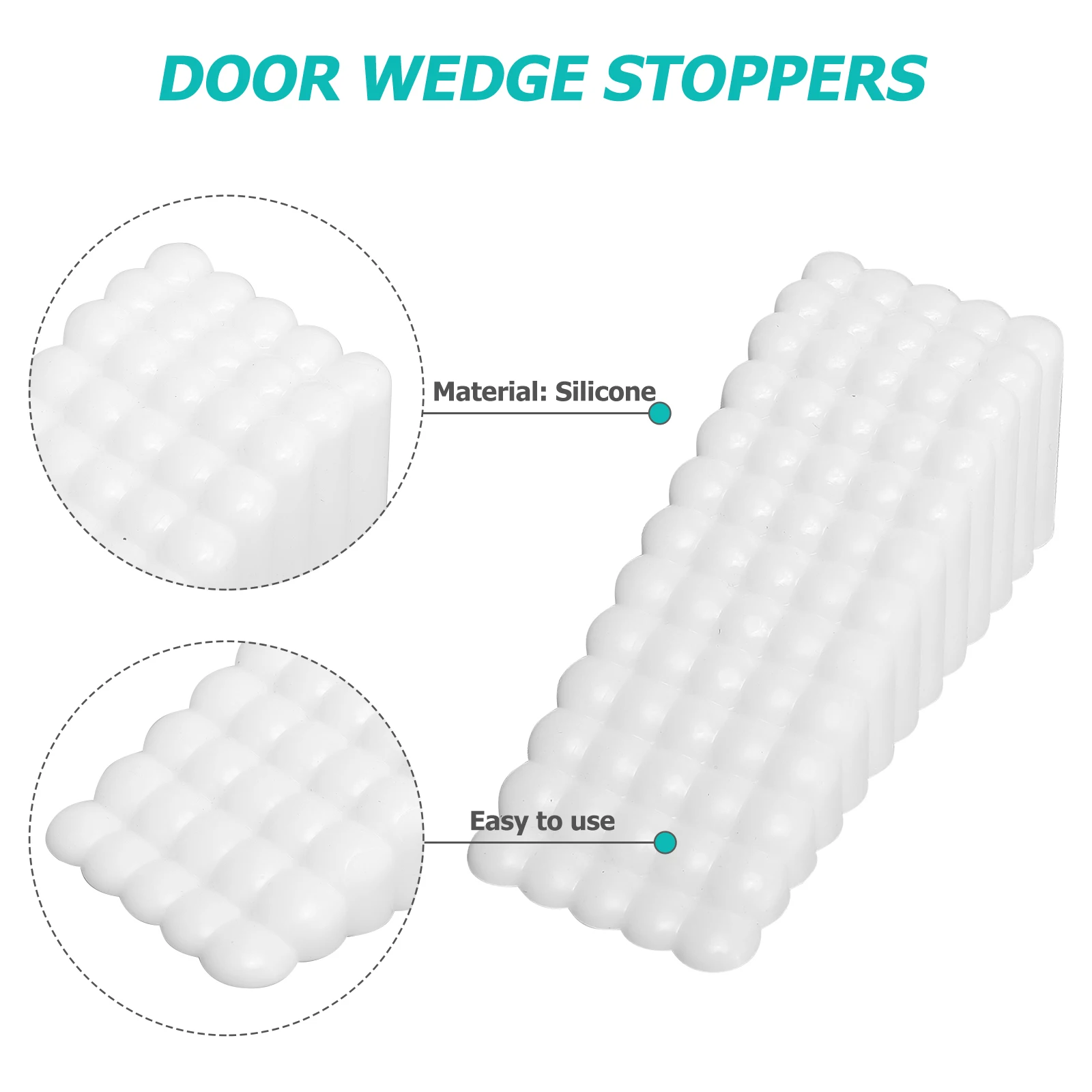 

4Pcs Door Wedge Protectors Silicone Anti-Skid Safe Material Baby Door Stop Tools Long Lasting Wind Proof Home Safety