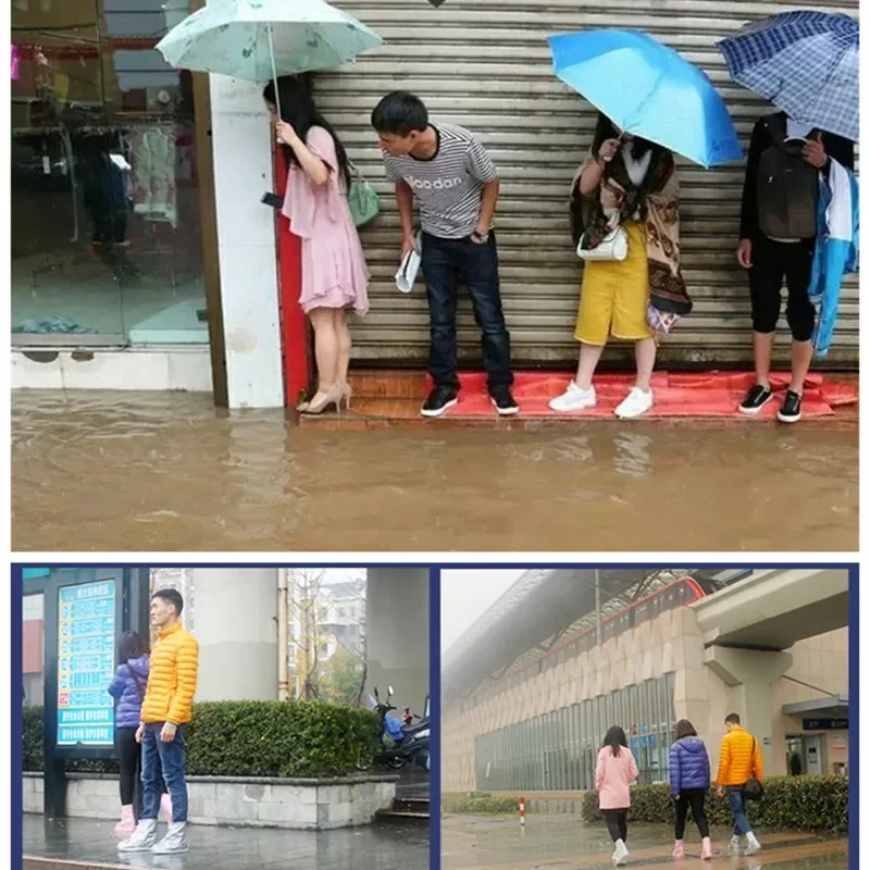 Protectores de zapatos duraderos y gruesos, cubierta de silicona para zapatos, botas de lluvia impermeables, cubierta antideslizante para zapatos a prueba de agua y lluvia