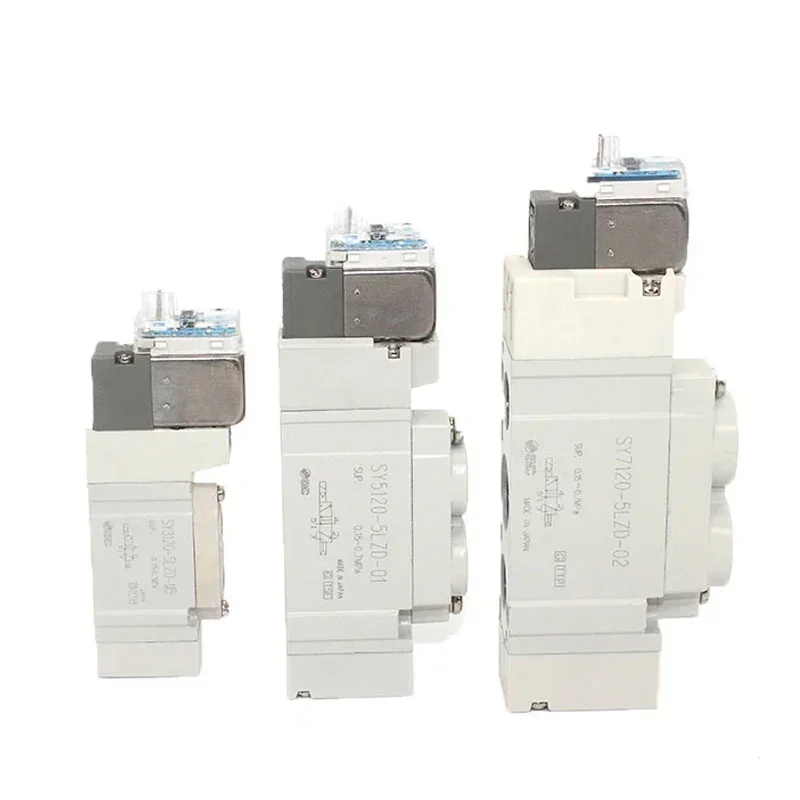 SMC Type high quality 5 port 2 Solenoid Valve SY3120 SY5120 SY7120-4LZD/5LZD/6LZD Normal Close Internal Pilot Automation Valve