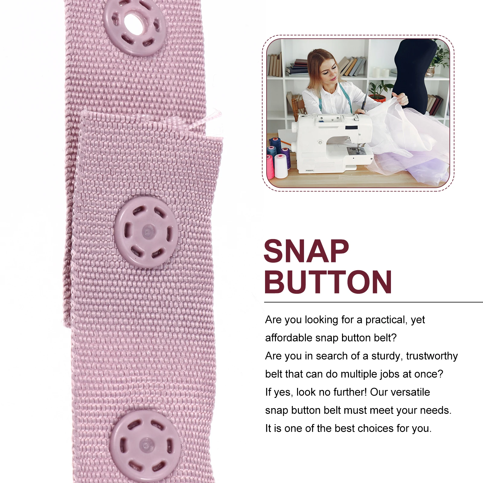 

Snap Tape for Sewing Buckle Strap Closures Clothing Purple Plastic Press Studs Fasteners
