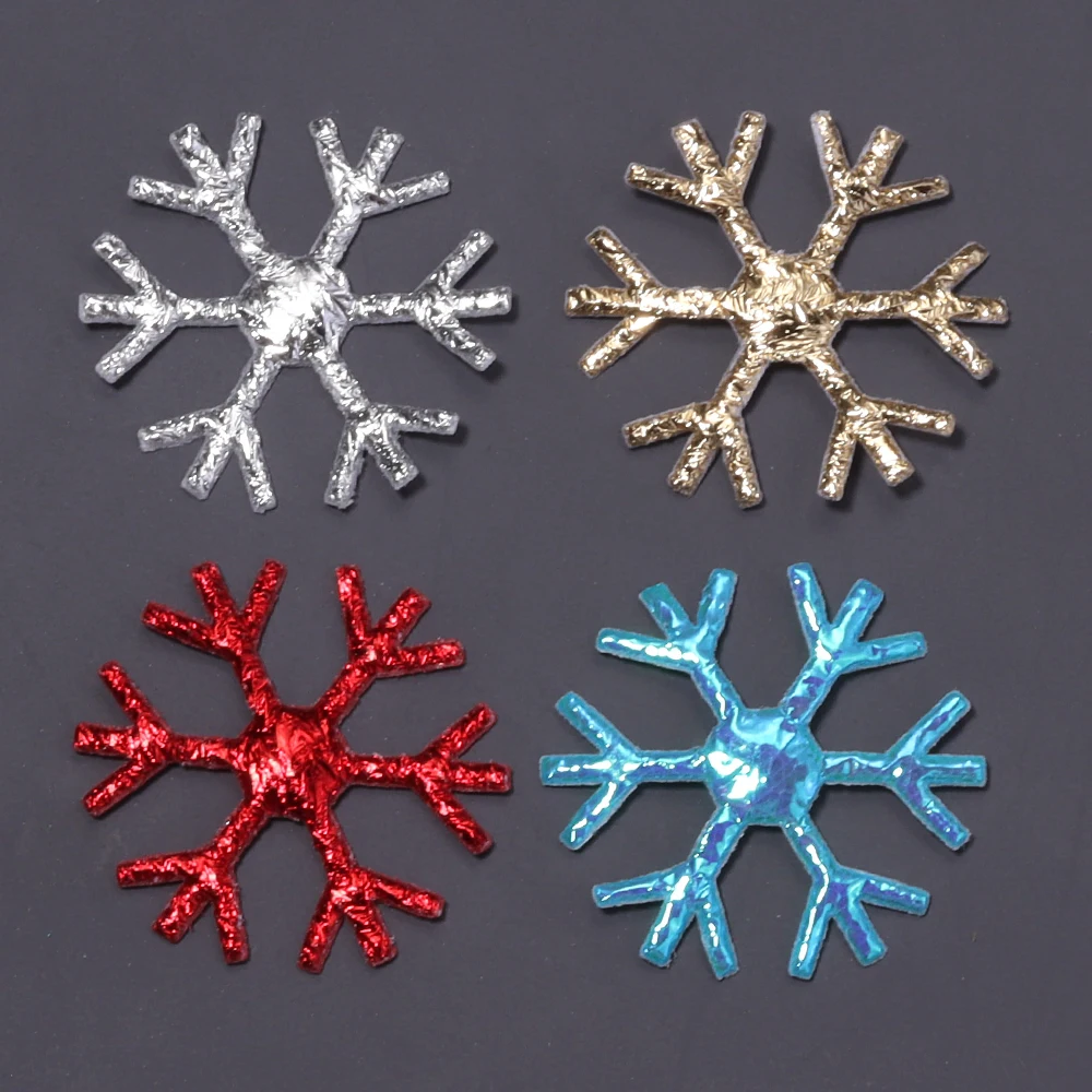 50/100pcs Christmas Snowflakes Confetti Non-woven Patch Appliques Xmas Tree Ornaments DIY Home Christmas Party Cake Decoration
