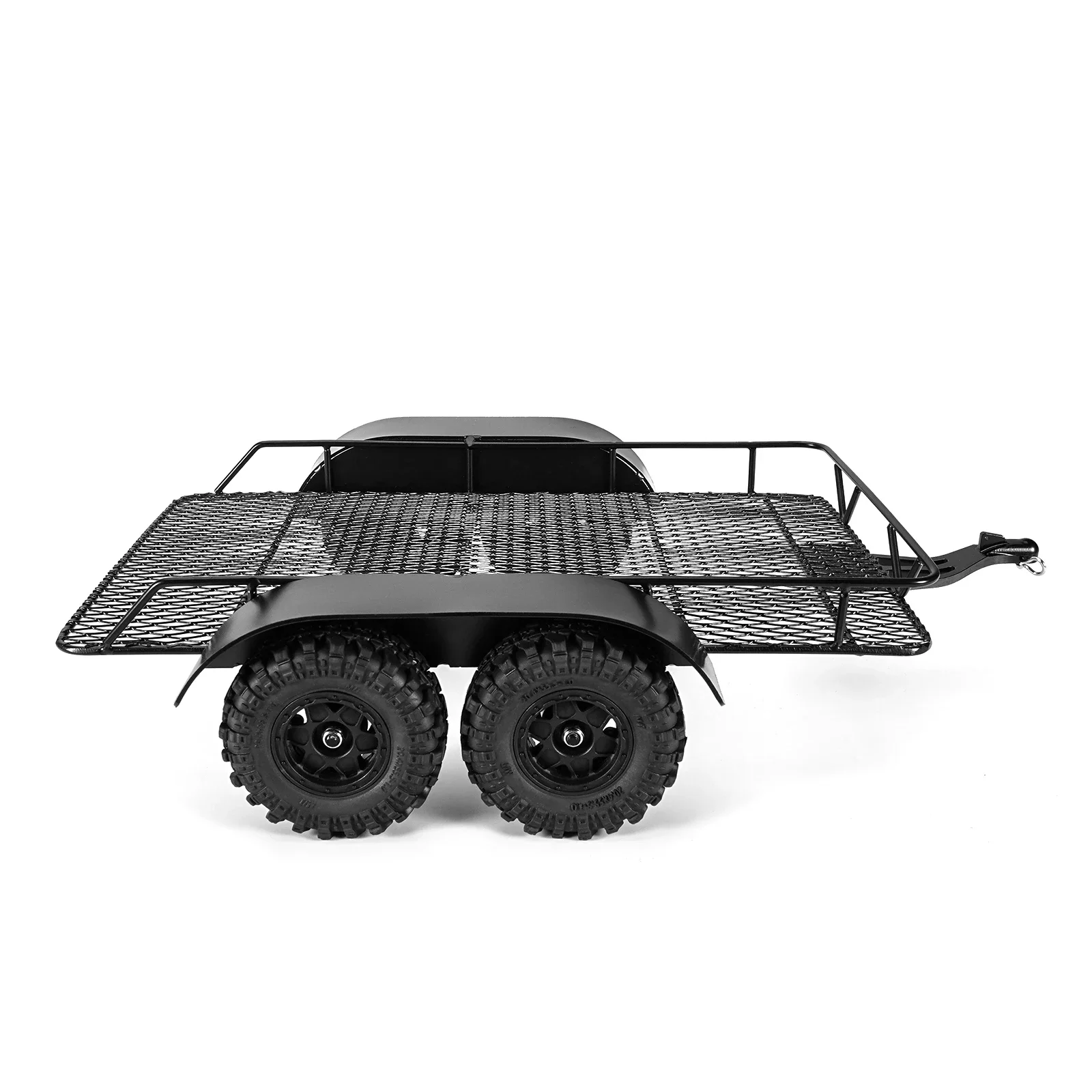 Metalowa czarna przyczepa z zaczepem do aktualizacji 1/24 RC Crawler Axial SCX24