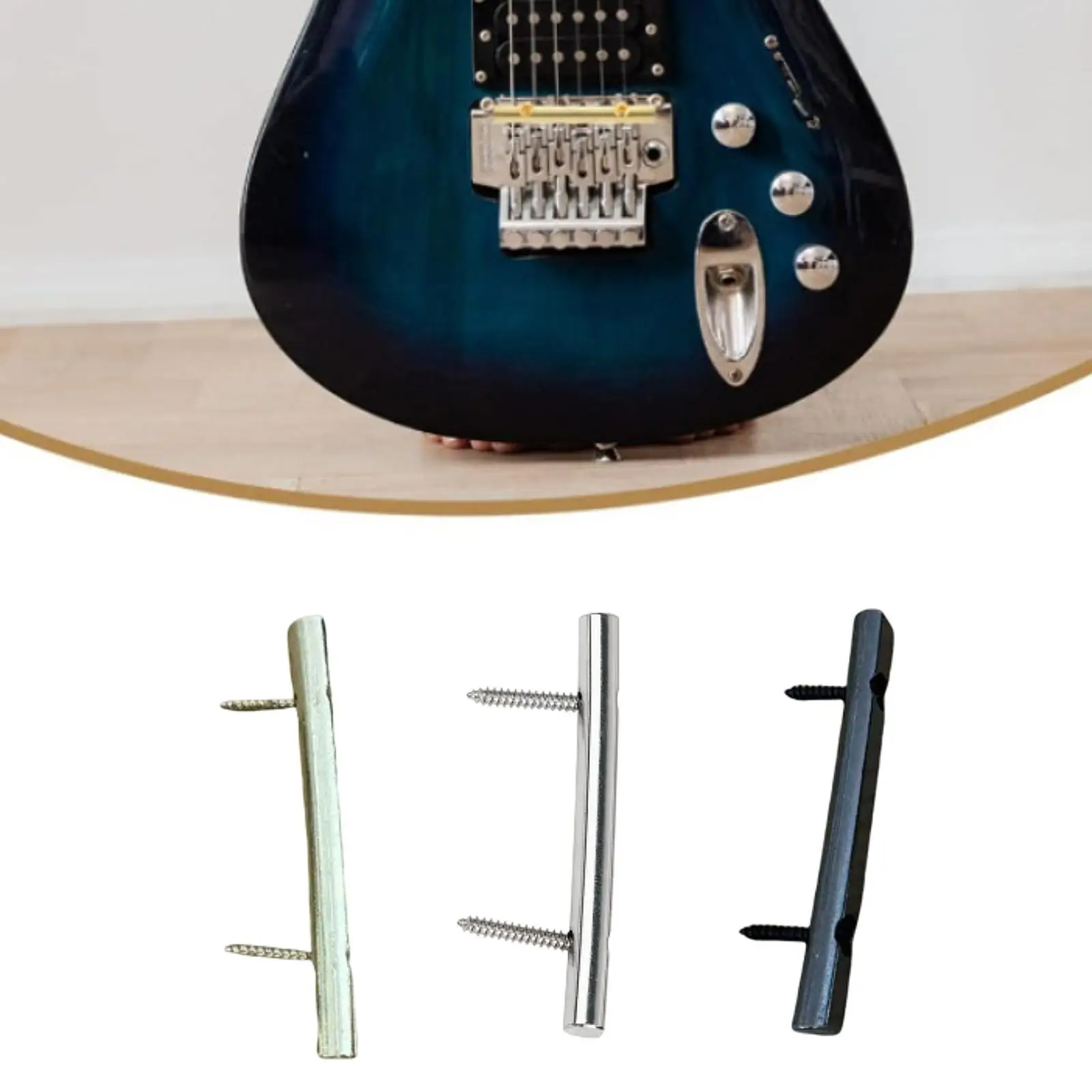 Gold Electric Guitar Bar Metal String Retainer 50mm Durable Sustain Enhancer with Screws for Tremolo Systems
