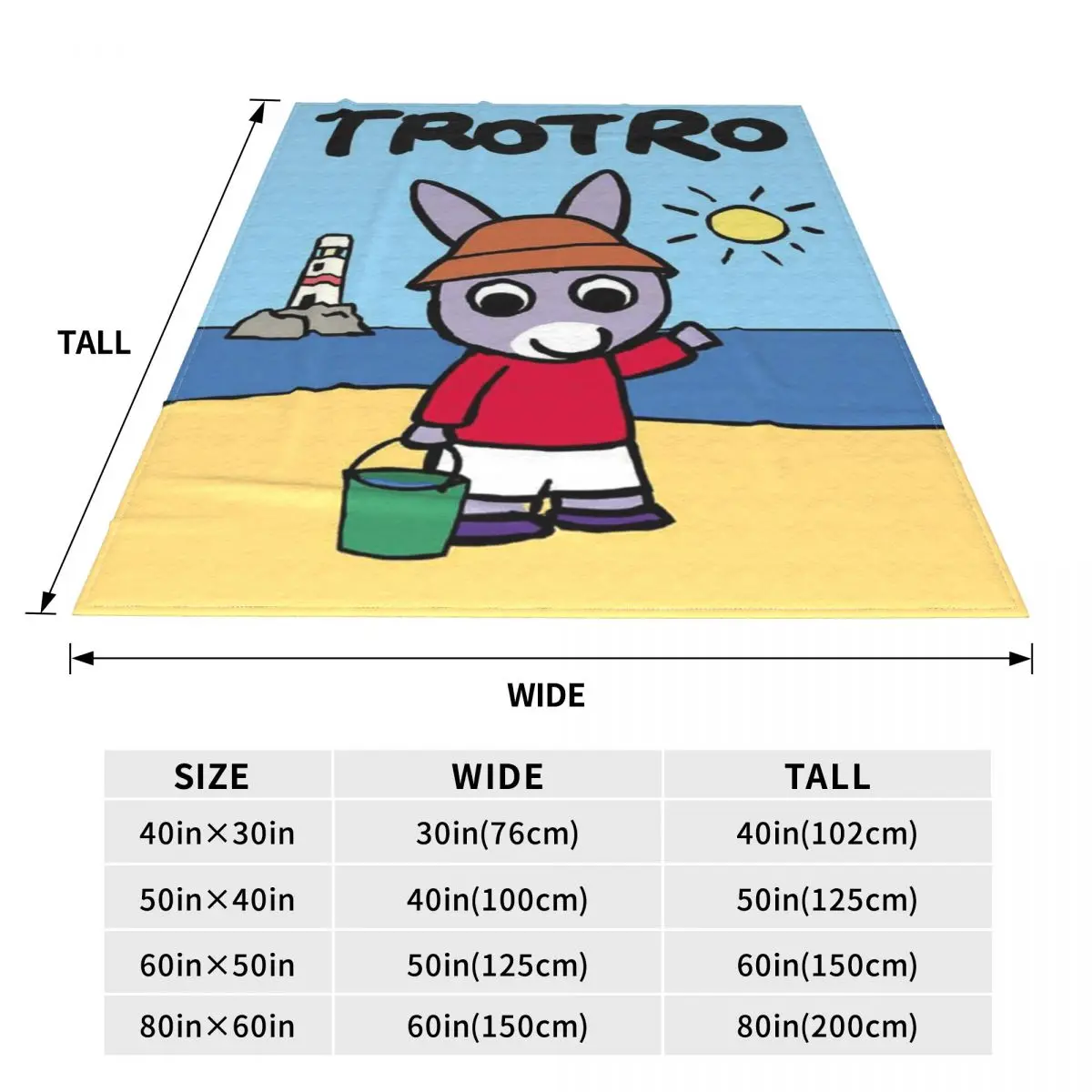 Trotro Blankets Cartoon Television Beach Travelling Flannel Throw Blanket Super Soft Couch Chair Sofa Bed Design Bedspread Gift