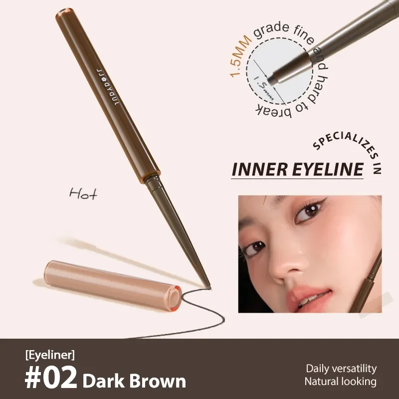 Judydoll Eyeliner w żelu w pisaku, ultra-cienki, wodoodporny, gładki, matowy, naturalny wygląd oczu, odporny na rozmazywanie, trwały makijaż oczu dla początkujących.