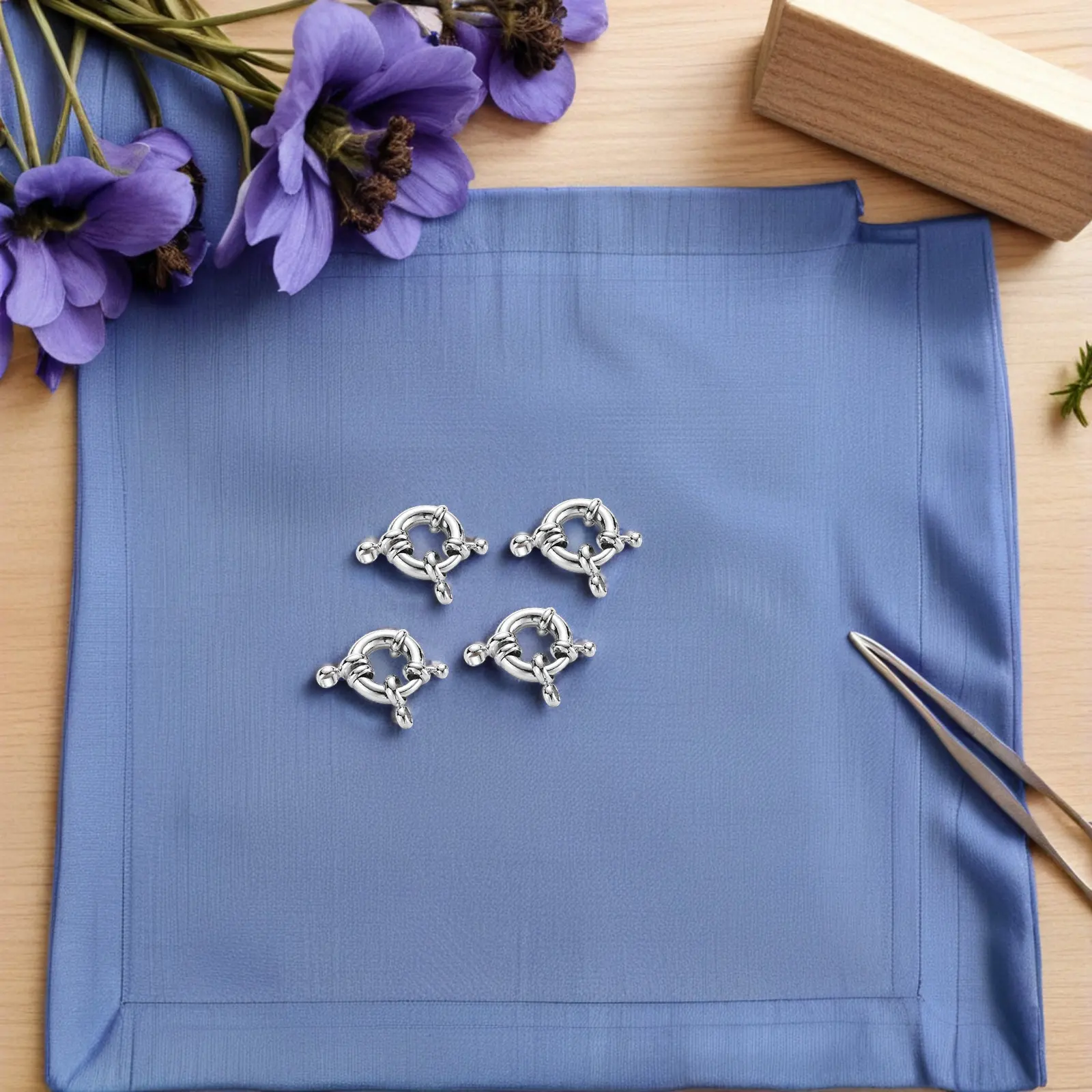 4Pcs Jewelry Findings Spring Clasp Round Copper Finish Secure Connectors for Necklace Bracelet DIY Jewelry Spring Ring Clasp