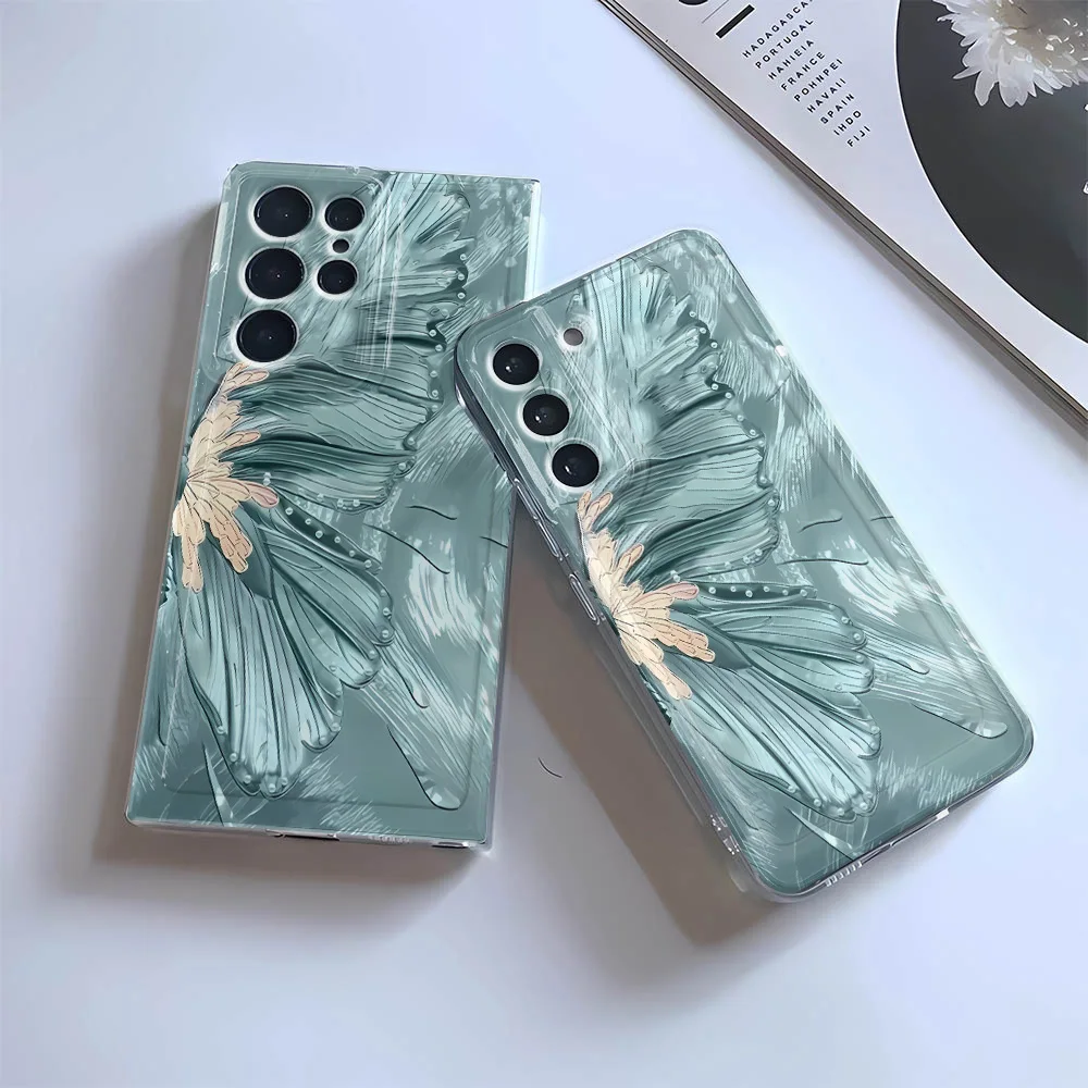 

A14 Green Butterfly Cartoon Cactus Phone Case For Samsung S20 FE S22 PLUS ULTRA S21 FE On Samsung S20 S10 S23 Funda Case Cover