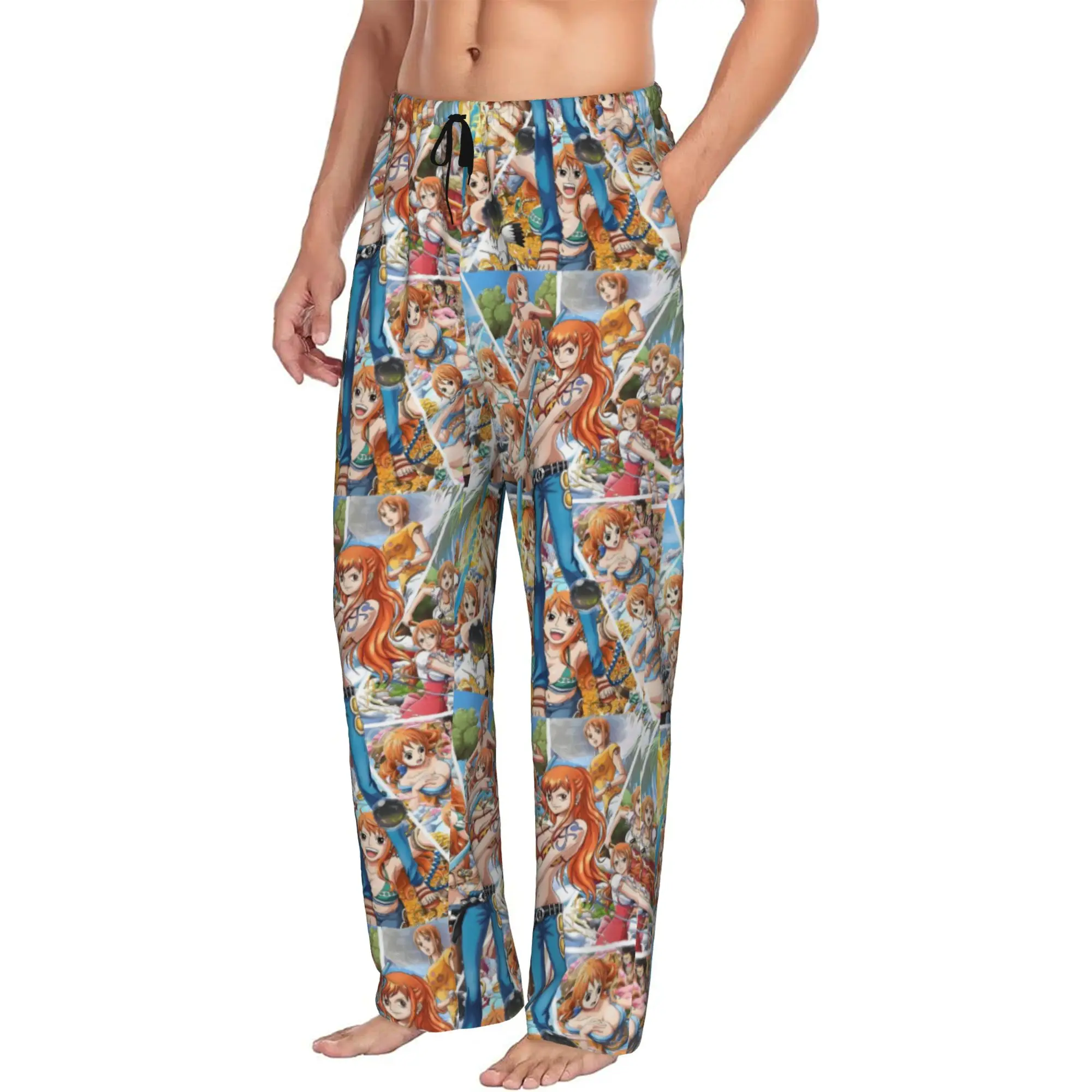 

Custom N-Namies Pajama Pants Men Cartoon Sleepwear Lounge Sleep Bottoms Stretch with Pockets