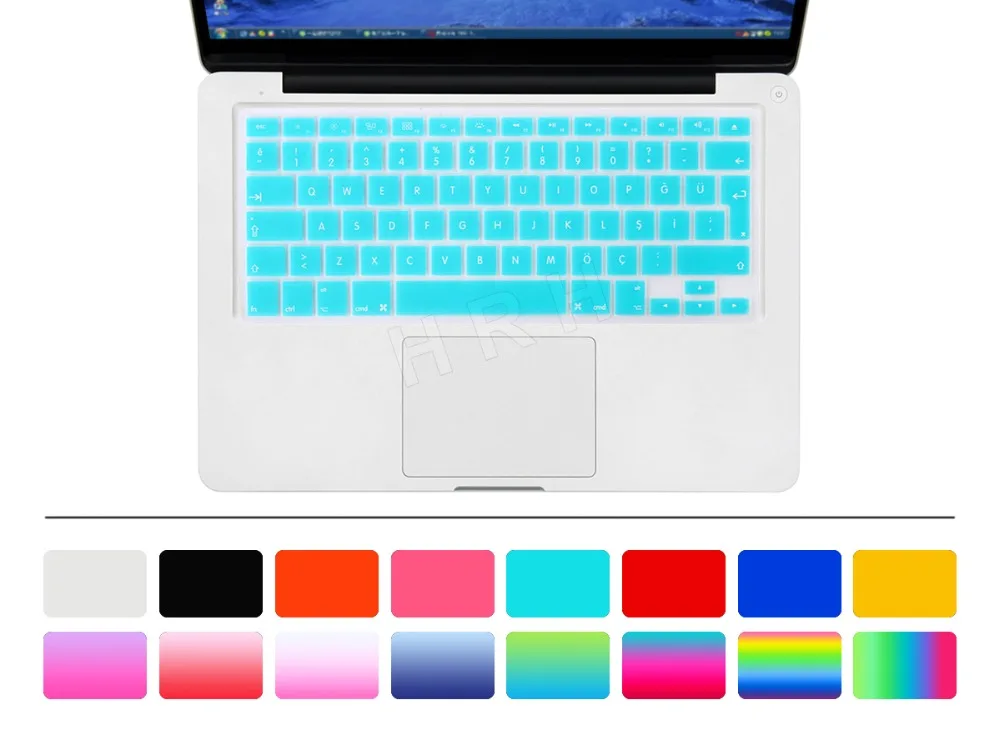 Turkish TU Language EU/UK Silicone Keyboard Skin Cover Protector For MacBook Pro Retina Air 13.3 15.4 17 inch 13