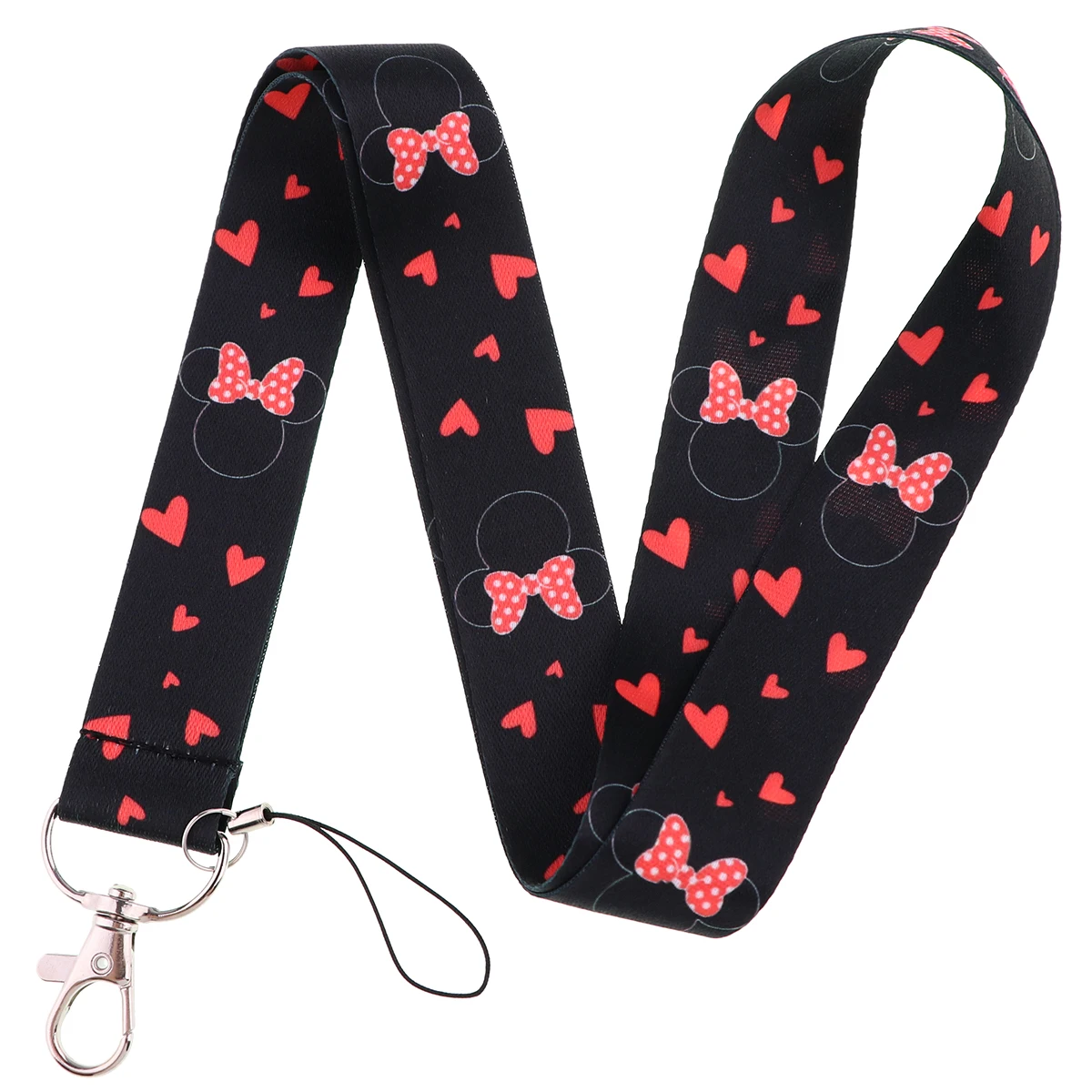 Mickey Mouse Lanyard Rope Keychain for Key Neck Strap ID Name Badges Holder Mobile Phone Work Pass Bus Card Accessories